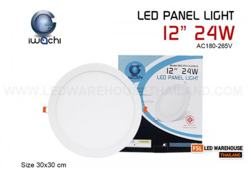 โคมฝังฝ้า 12"24W ทรงกลม IWACHI-PANAL-12-24W-R แสงขาวและแสงวอร์มไวท์
